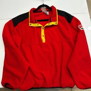 Vintage Marlboro Adventure Team Tobacco 90's Fleece Snap Pullover Jacket Size XL